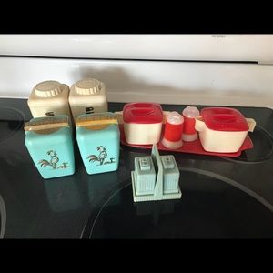 Vintage salt and pepper with cream and sugar set
